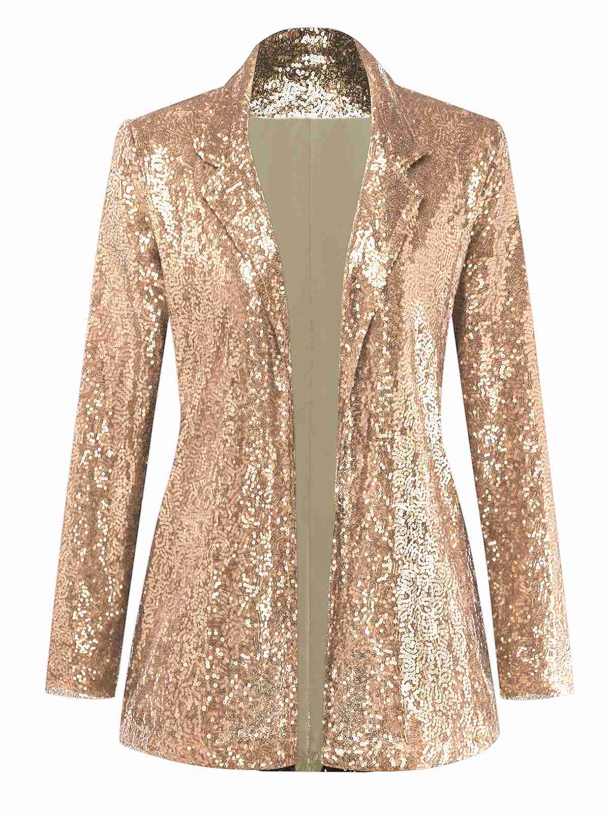 1970er Pailletten Revers Lange Ärmel Jacke - Image 9