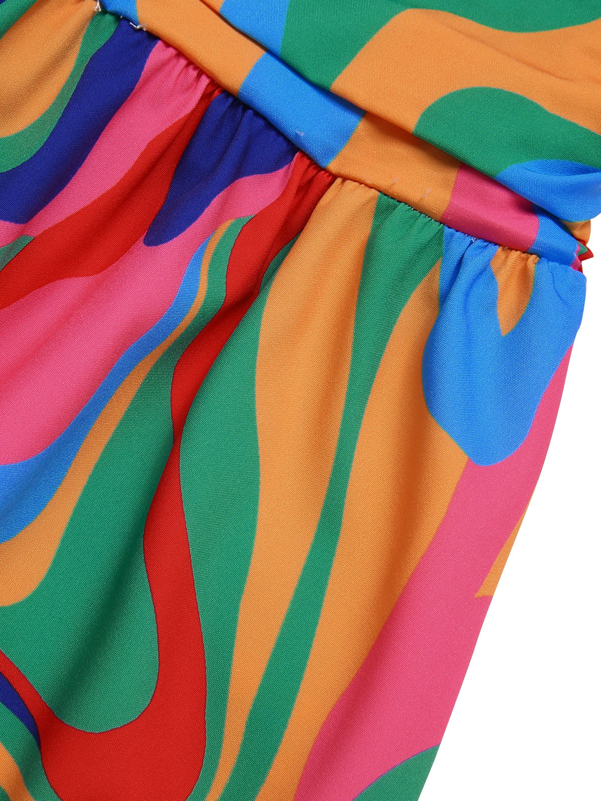 1970er Psychedelischer Druck V-Ausschnitt Kleid - Image 4