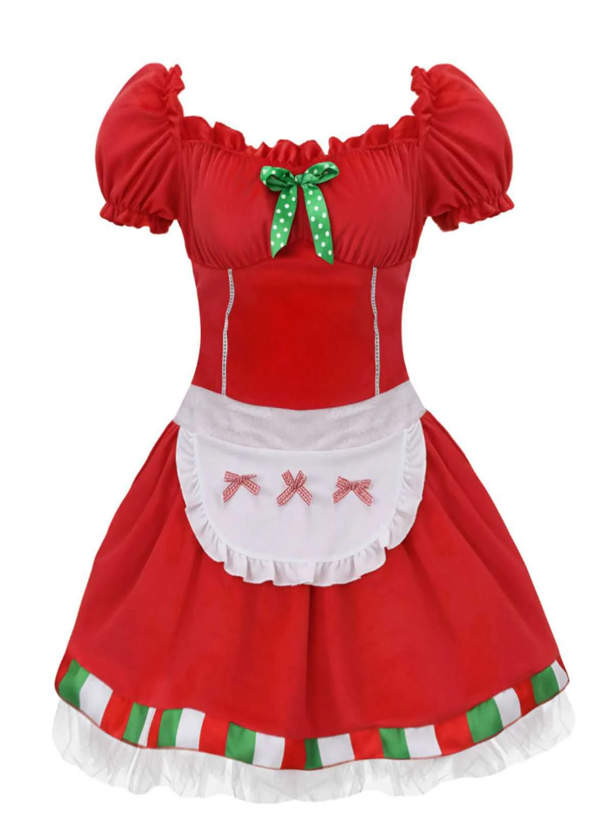 1970er Quadratischer Hals Weihnachten Bogen Kleid mit Petticoat - Image 2