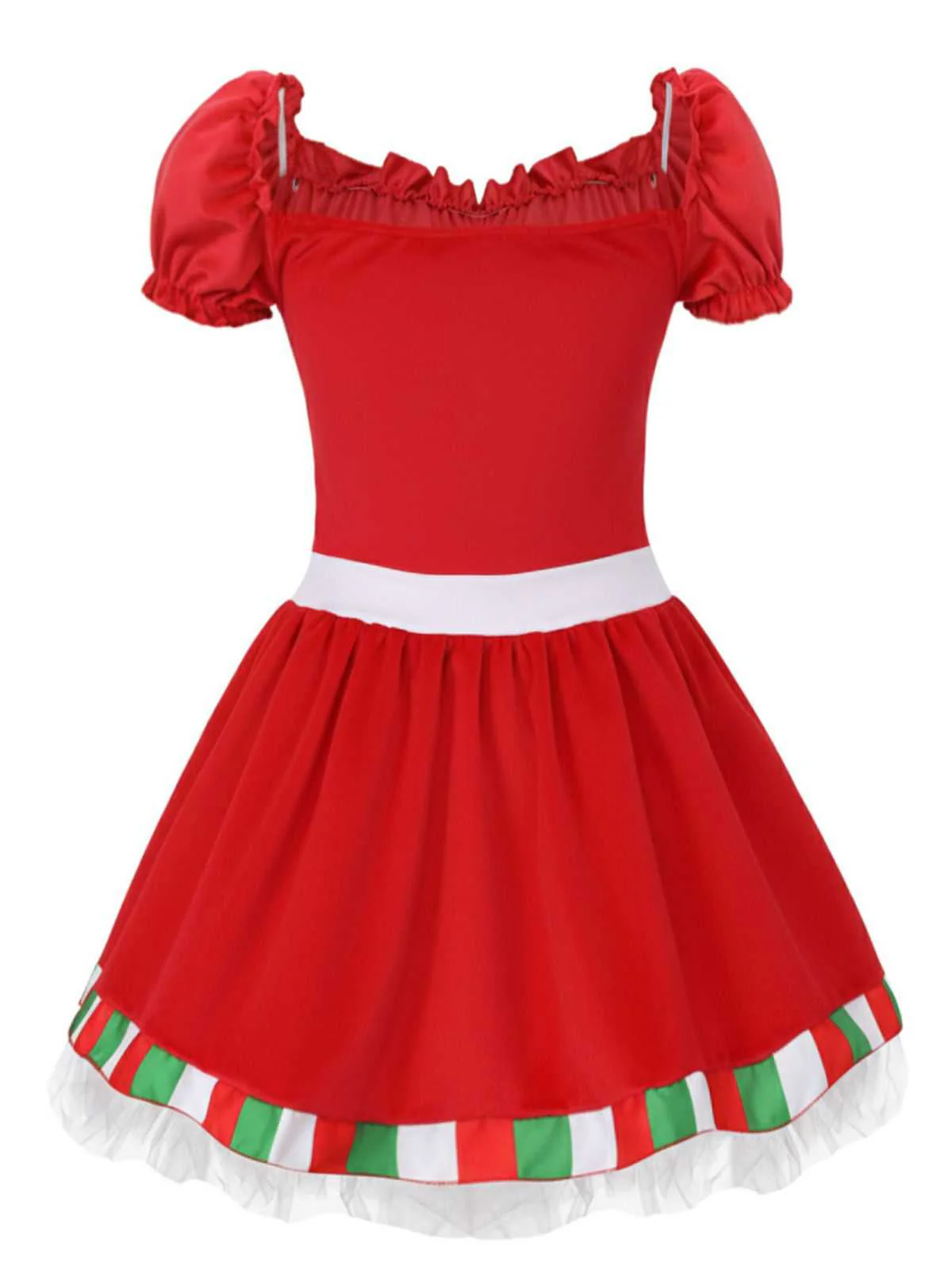 1970er Quadratischer Hals Weihnachten Bogen Kleid mit Petticoat - Image 3