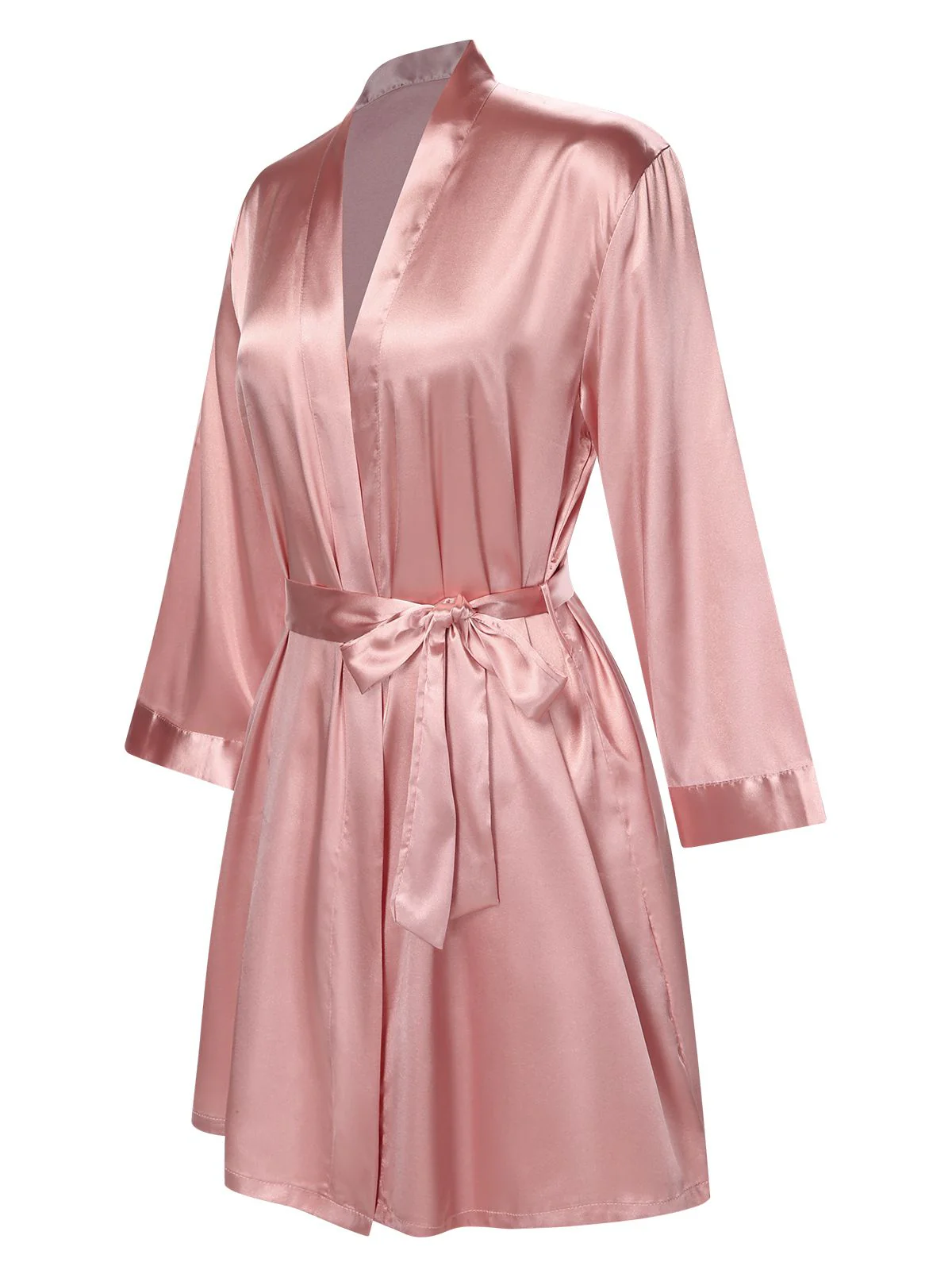 1970er Satin Solide Gürtel Nachthemd - Image 2