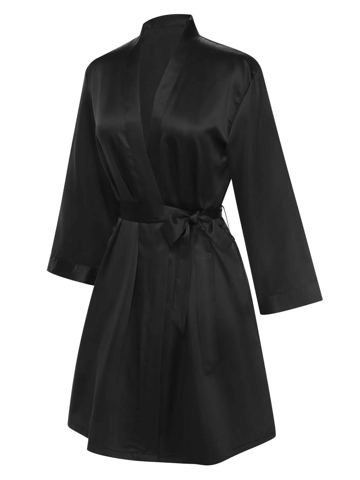 1970er Satin Solide Gürtel Nachthemd - Image 6