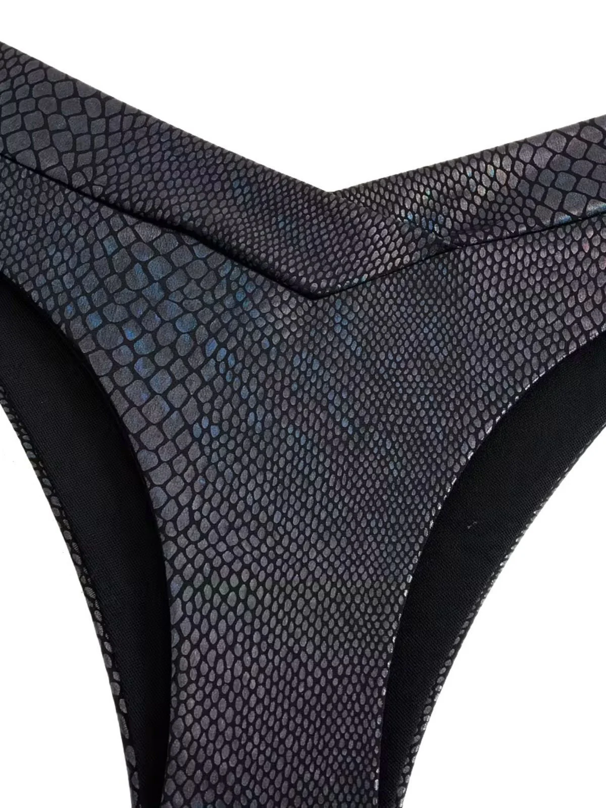 1970er Schlangenhaut Metallisch Front-Bindung Bikini Set - Image 6