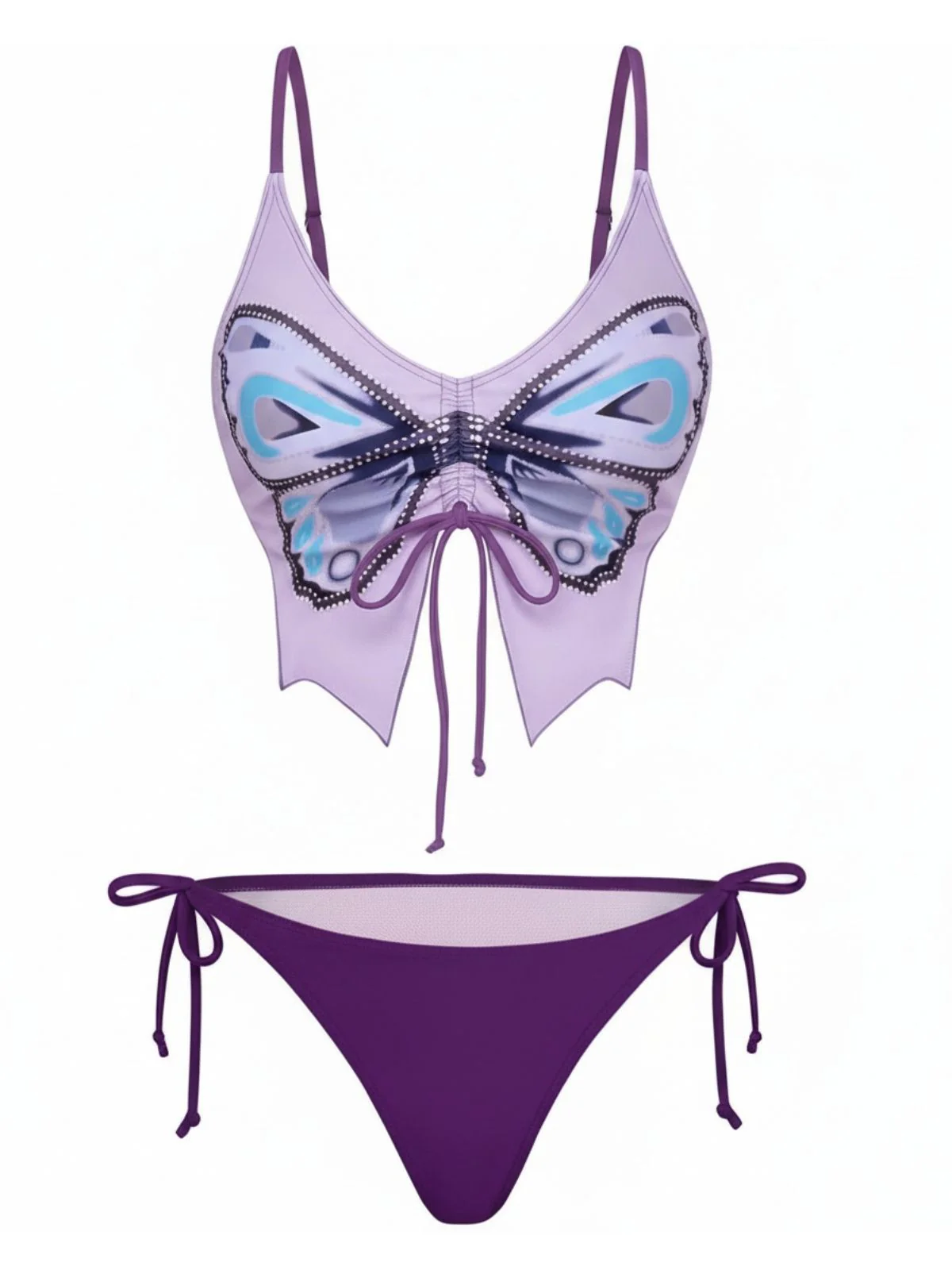 1970er Schmetterling Spaghetti Träger Schnürung Bikini Set - Image 9