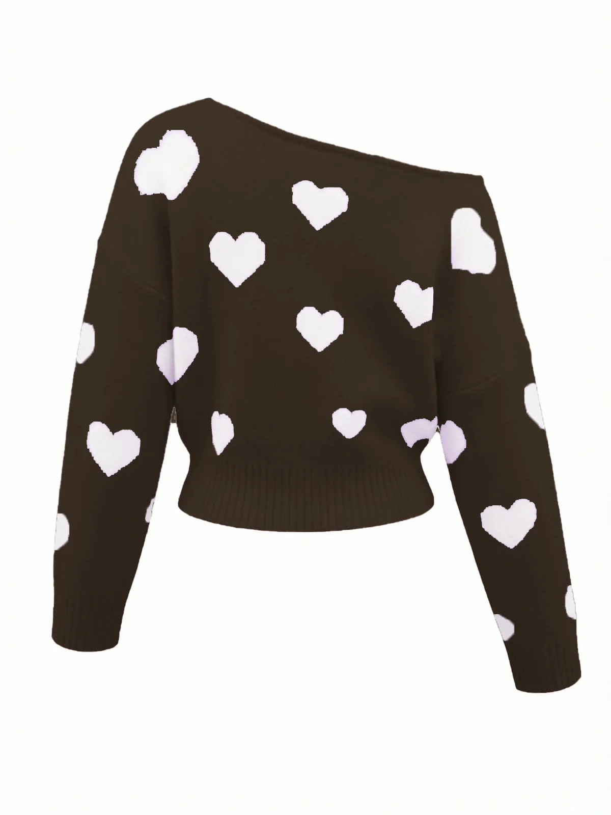 1970er Schneeflocke Asymmetrische Schulter Pullover - Image 11