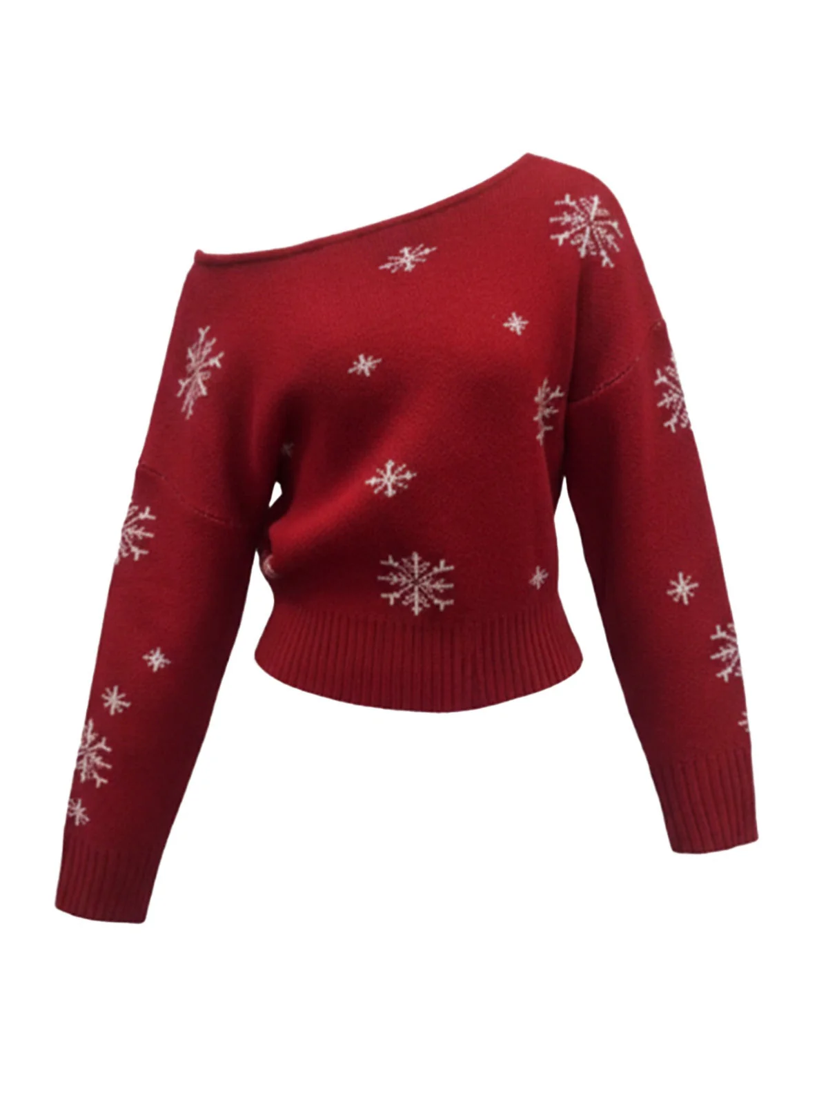 1970er Schneeflocke Asymmetrische Schulter Pullover - Image 2