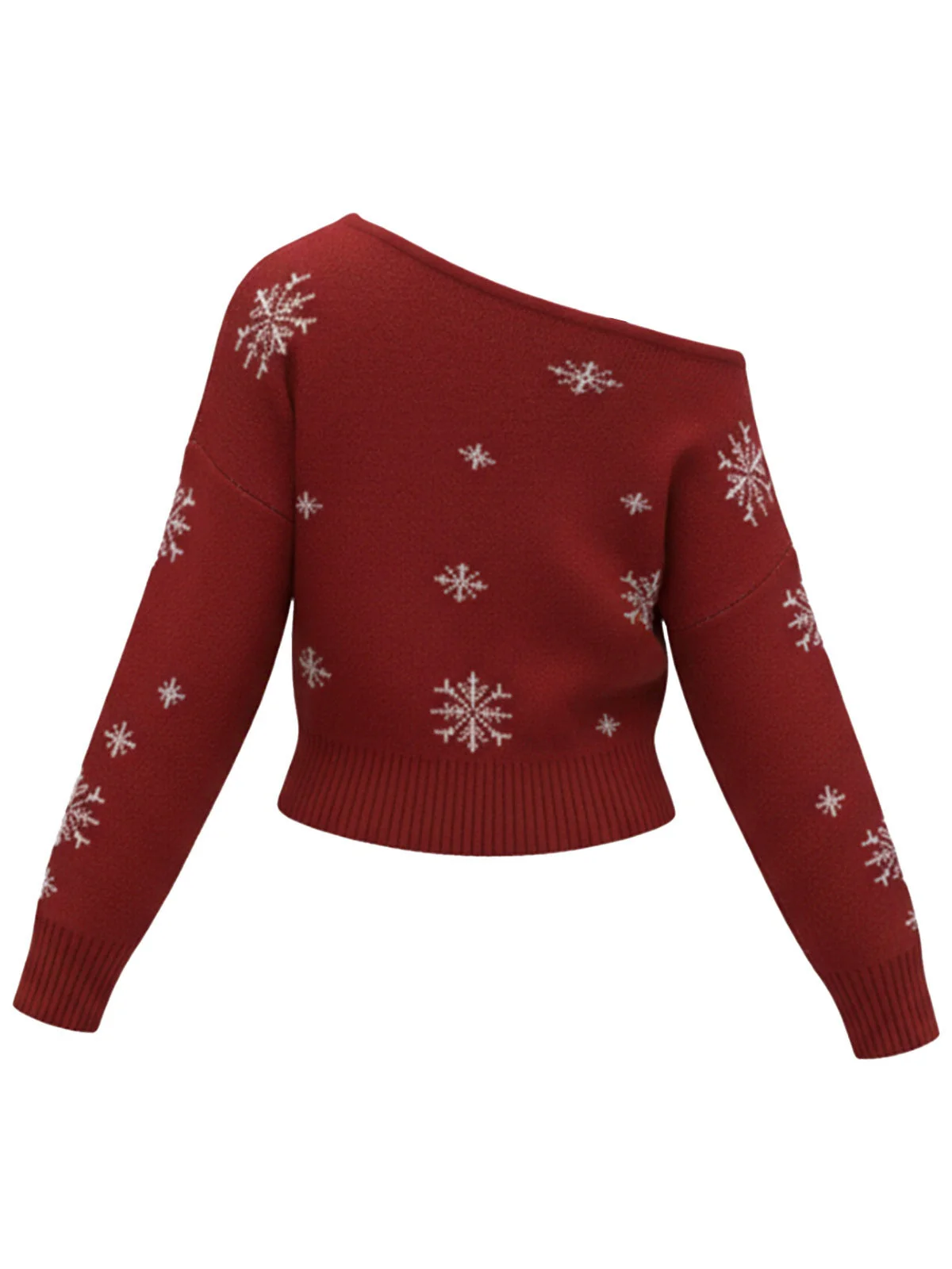 1970er Schneeflocke Asymmetrische Schulter Pullover - Image 3