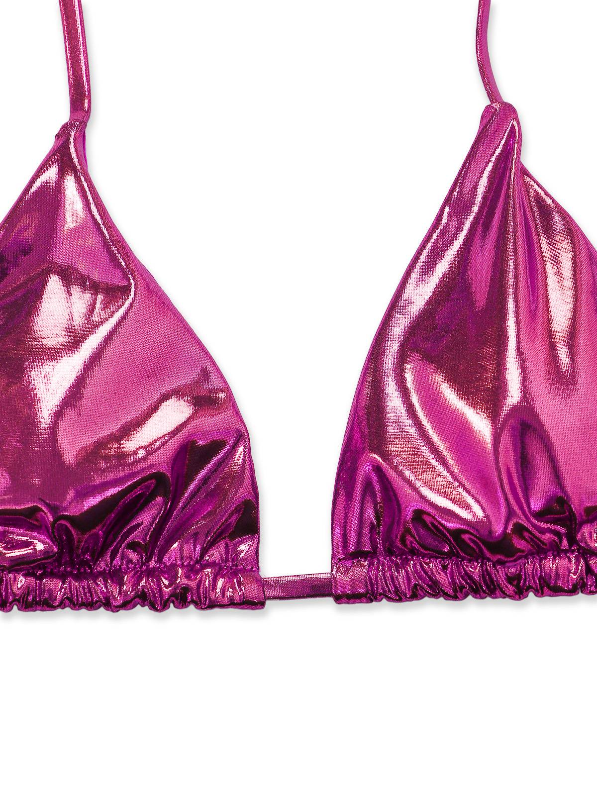 1970er Solide Halter Metallisch Bikini Set - Image 11