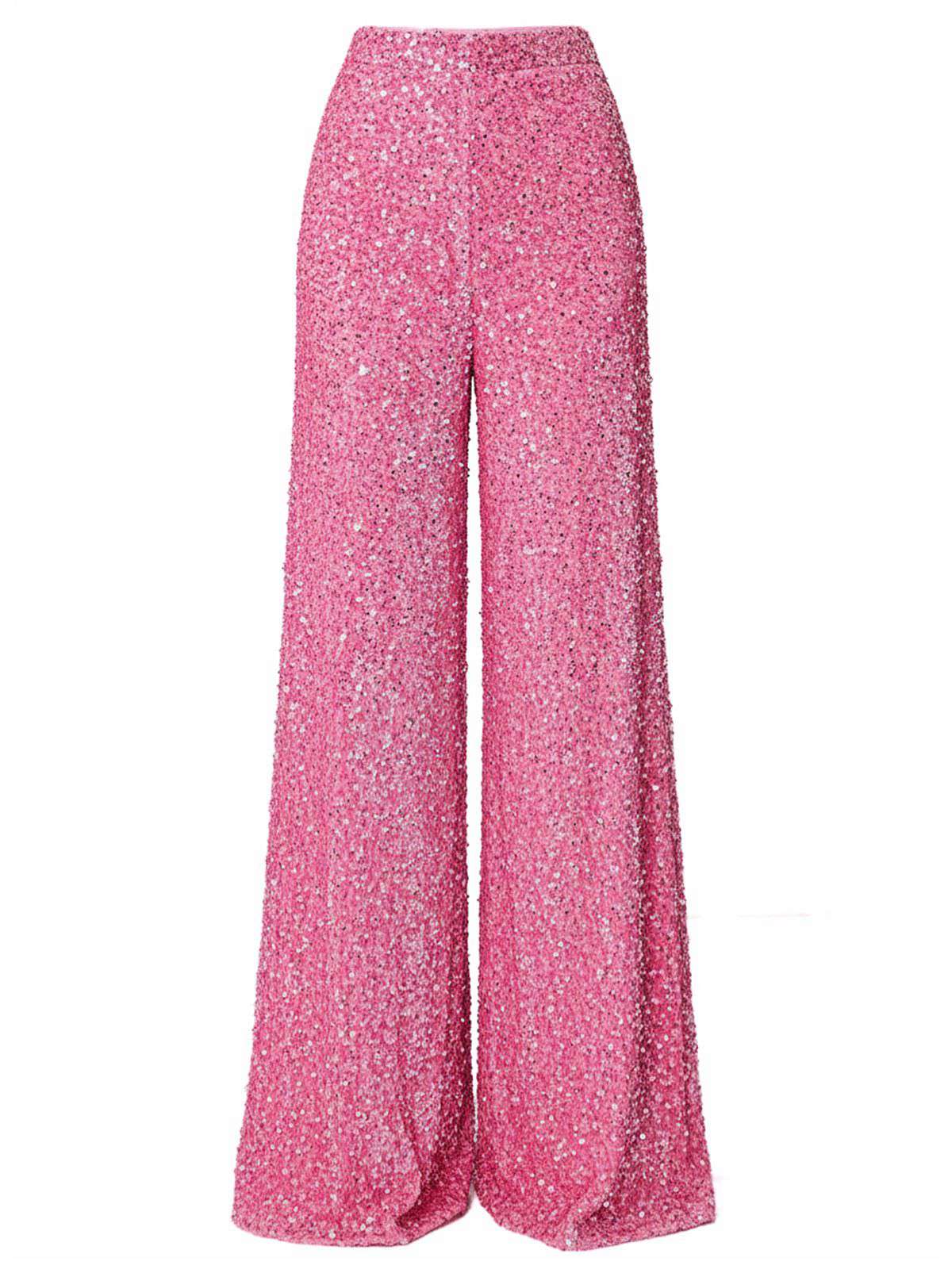 1970er Solide Pailletten Disco Weit Bein Hose - Image 10