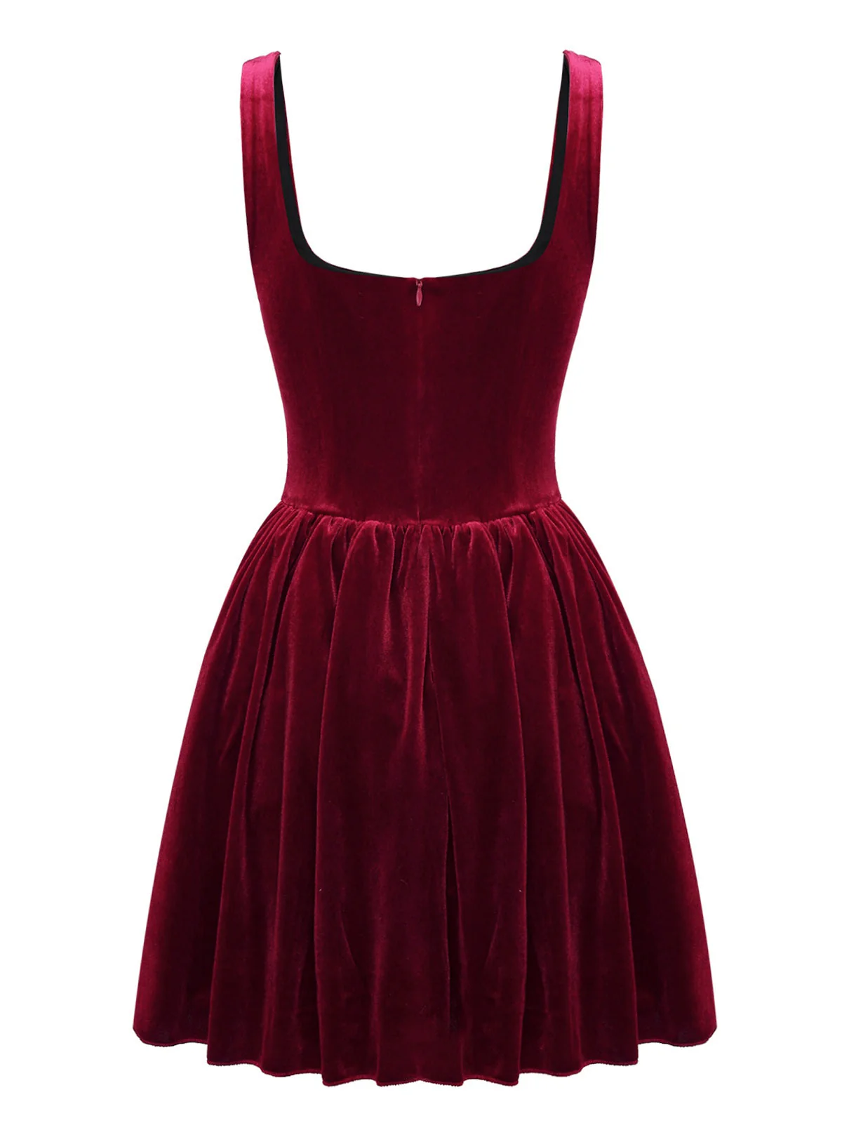 1970er Solide Quadratischer Hals Samt Mini Kleid - Image 3