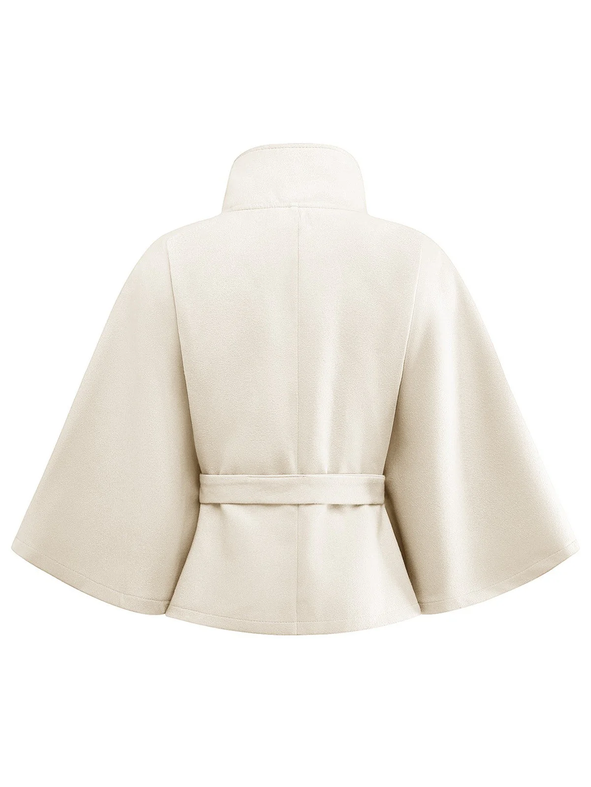 1970er Solide Rollkragen Gürtel Cape Jacke - Image 13