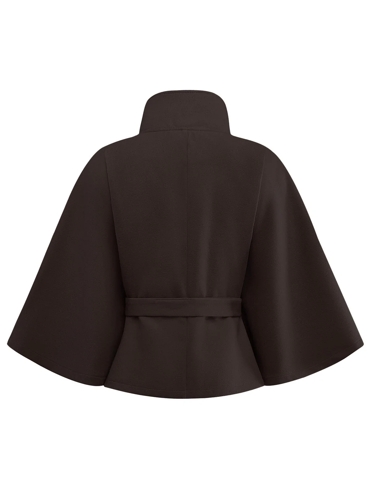 1970er Solide Rollkragen Gürtel Cape Jacke - Image 9