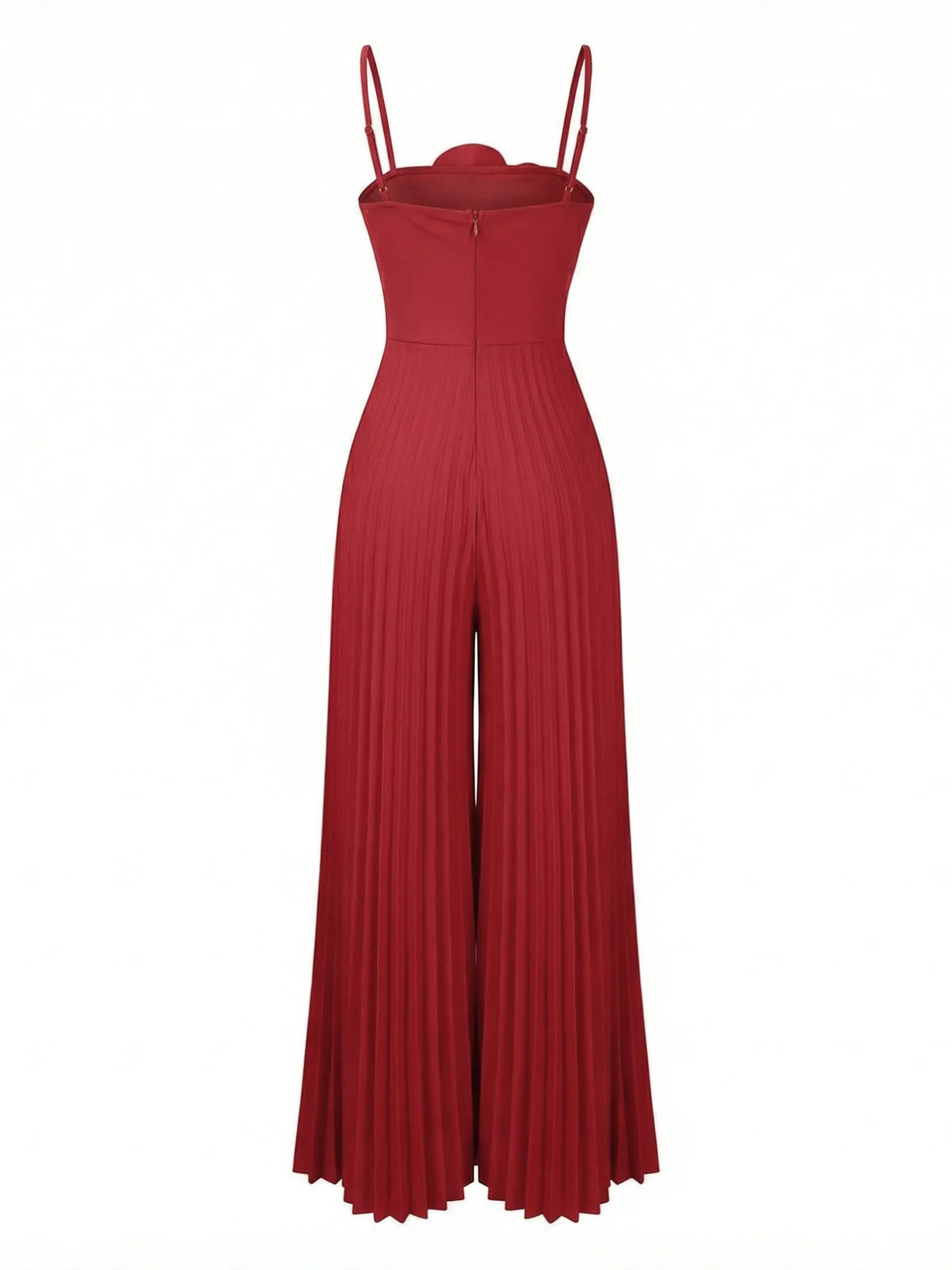 1970er Solide Spaghetti Träger 3D Rose Jumpsuit - Image 3