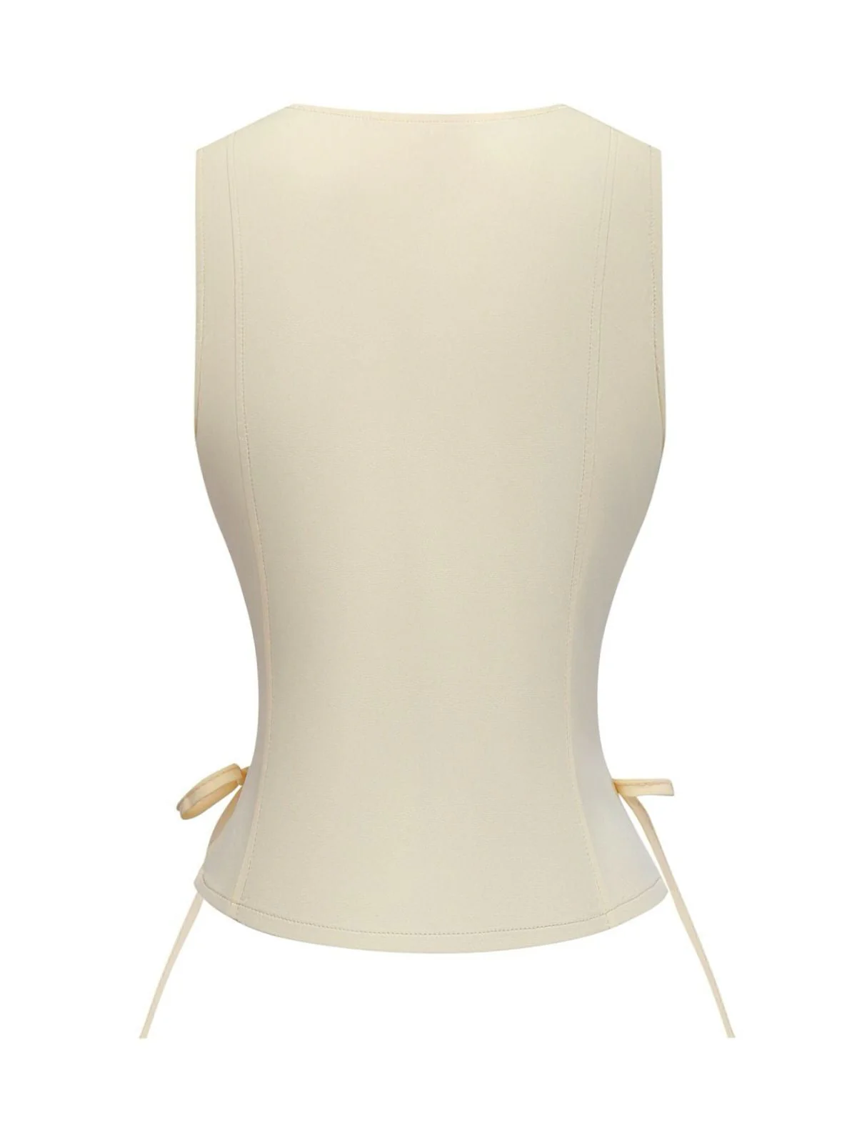 1970er Solide Taille-Tie V-Ausschnitt Weste - Image 2