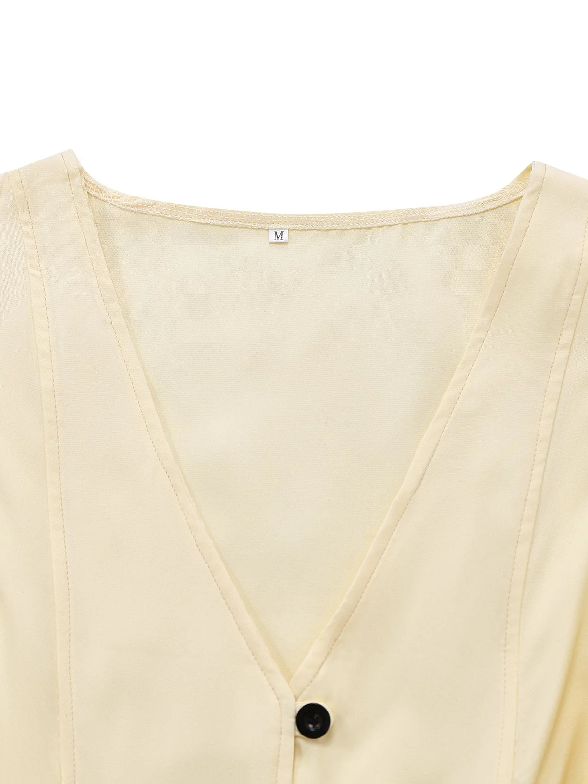 1970er Solide Taille-Tie V-Ausschnitt Weste - Image 3