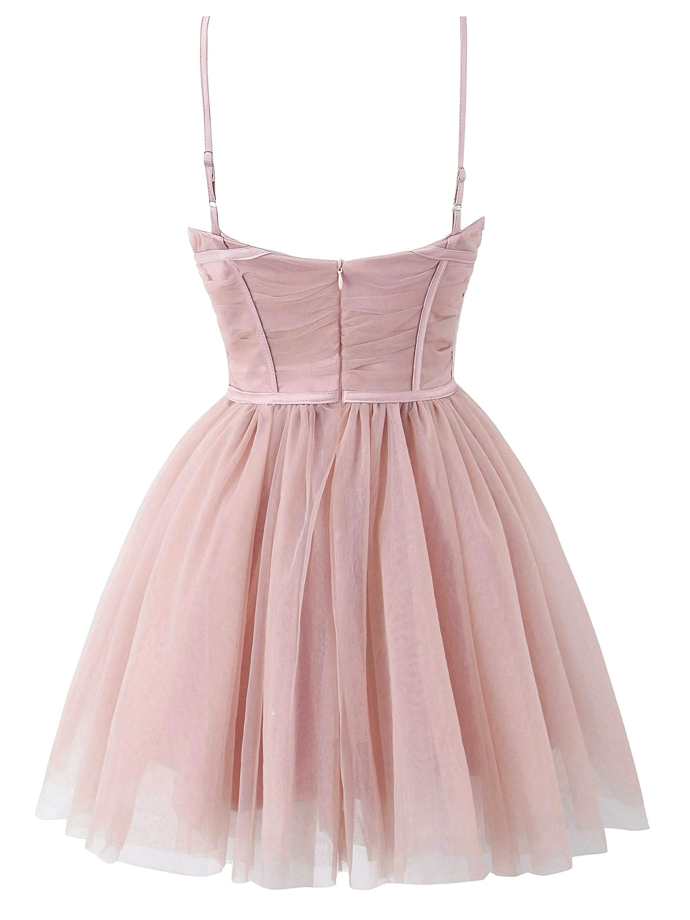 1970er Spaghetti Träger Bogen Tulle Kleid - Image 2
