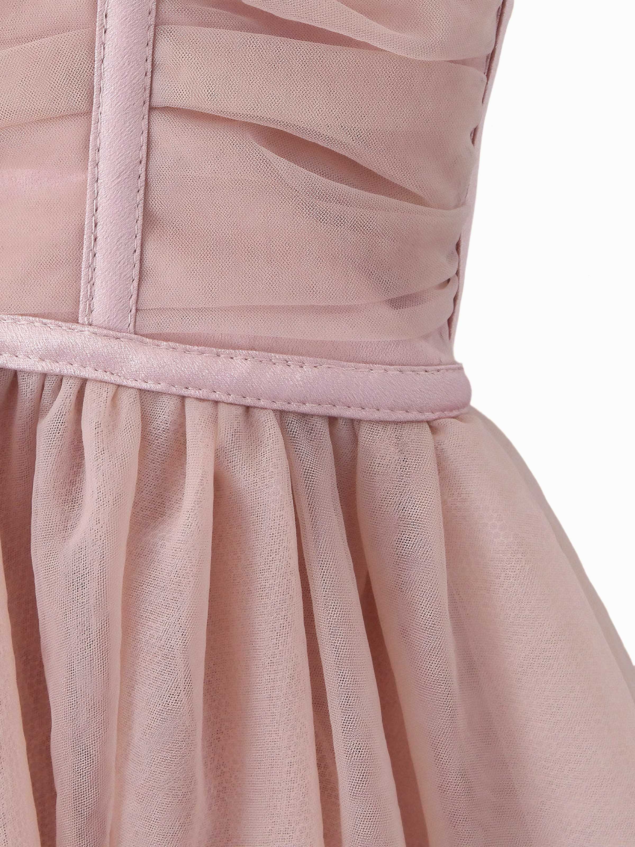 1970er Spaghetti Träger Bogen Tulle Kleid - Image 3