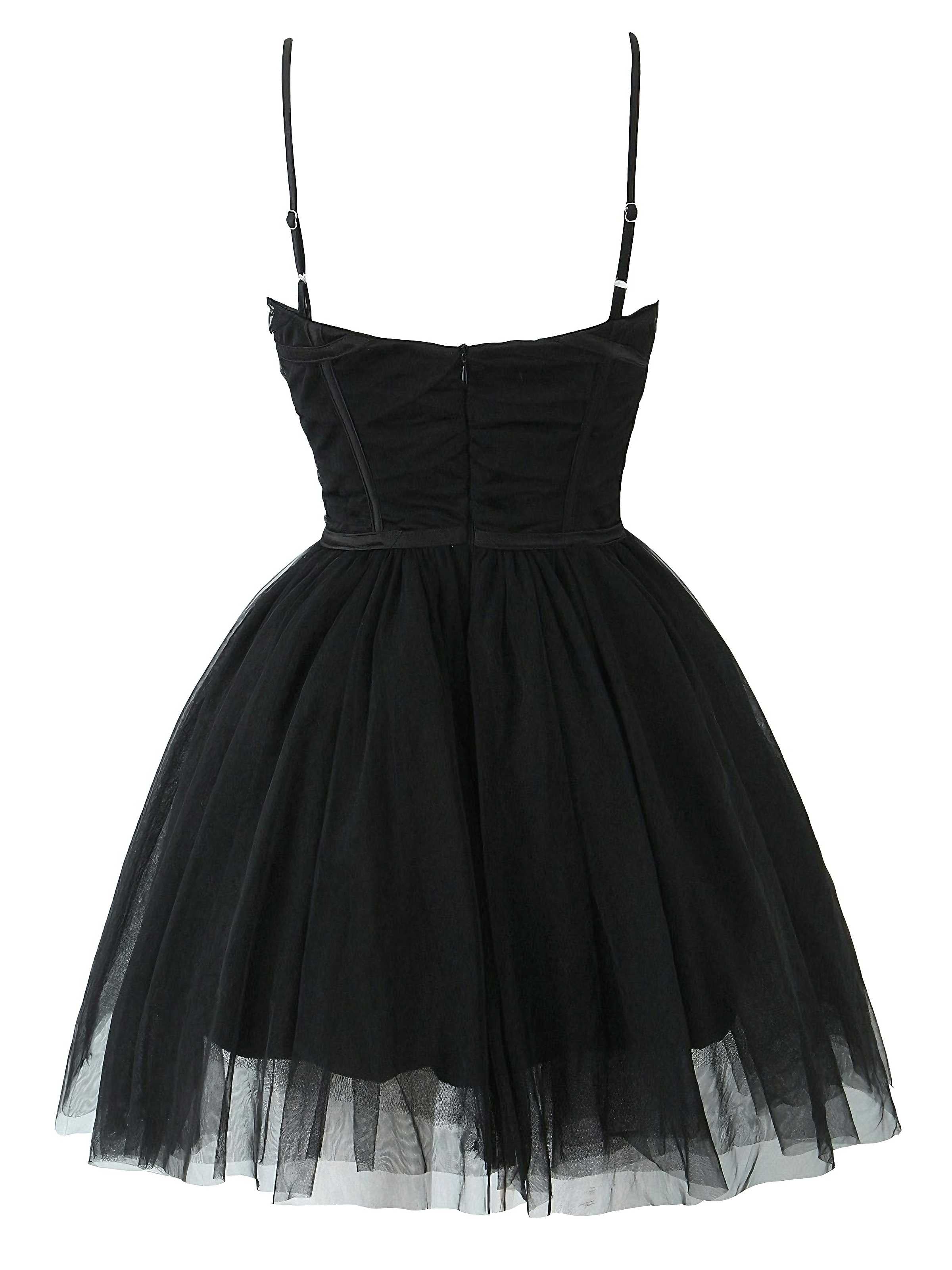 1970er Spaghetti Träger Bogen Tulle Kleid - Image 7