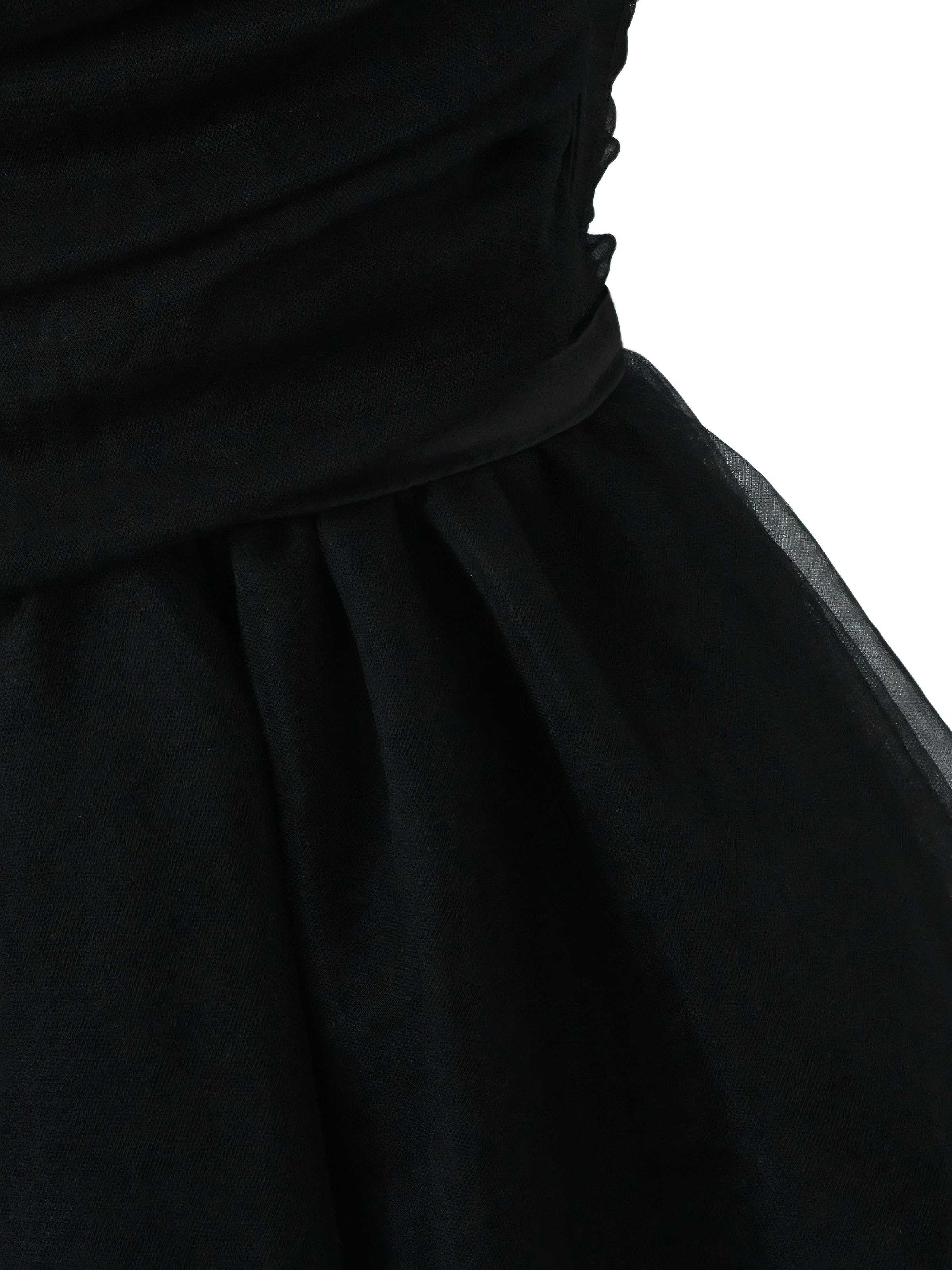 1970er Spaghetti Träger Bogen Tulle Kleid - Image 9