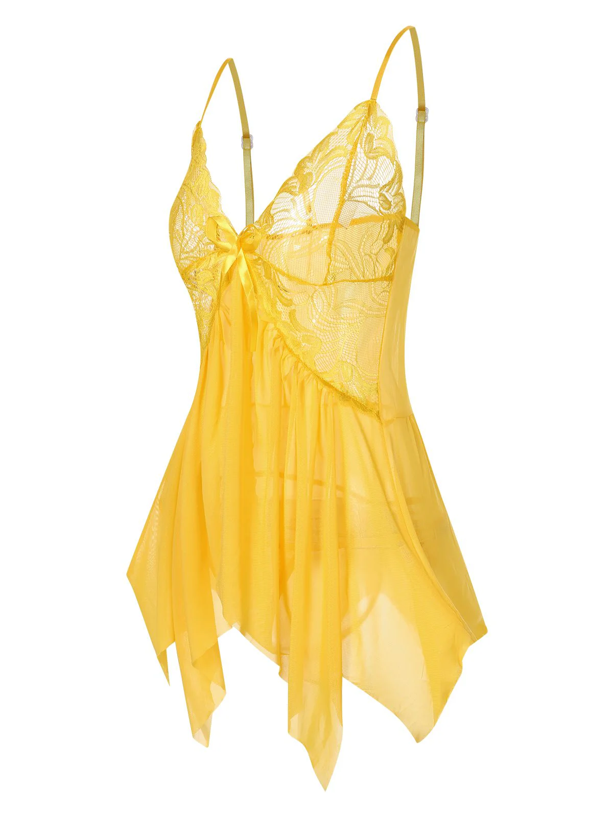 1970er Spaghetti Träger Rüschen Transparent Nachtwäsche - Image 9