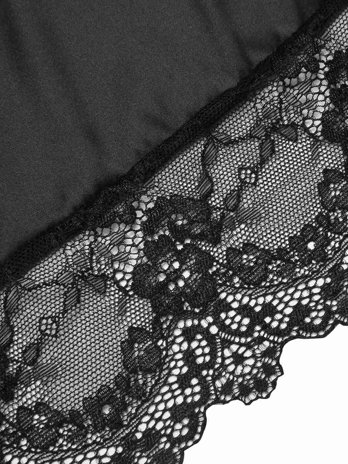 1970er Spitze Patchwork Spaghetti Träger Nachthemd - Image 4