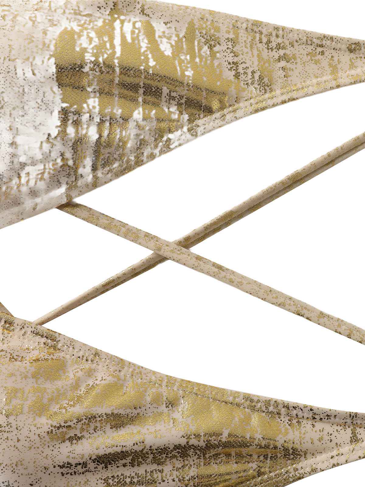 1970er Tiefer V Halter Distressed-Optik Strukturiert Badeanzug - Image 6