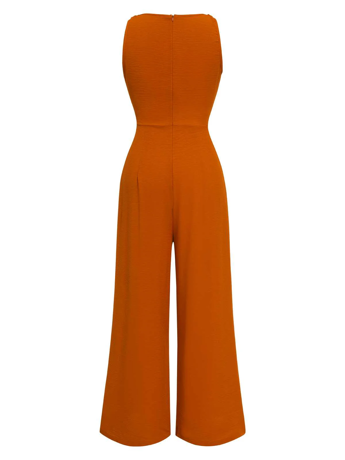 1970er V-Ausschnitt Bindeband-Vorne Solide Jumpsuit - Image 6