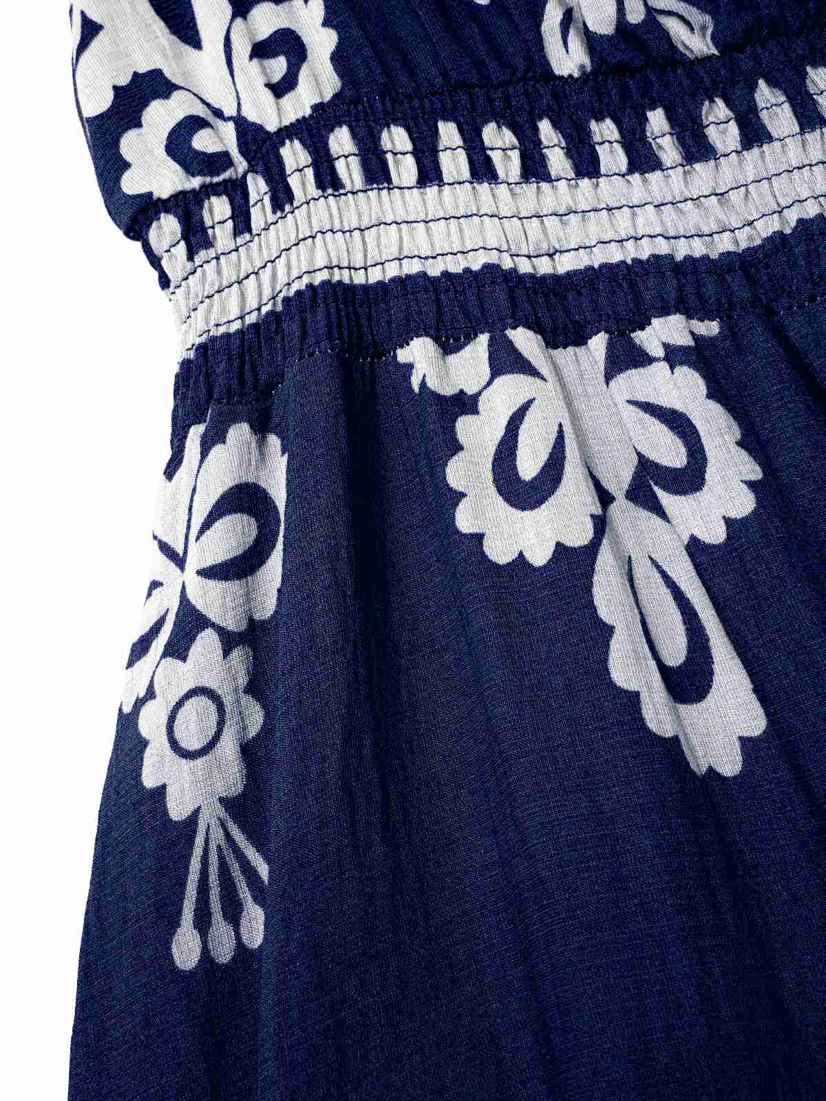 1970er V-Ausschnitt Stammesmuster Boho Kleid - Image 8
