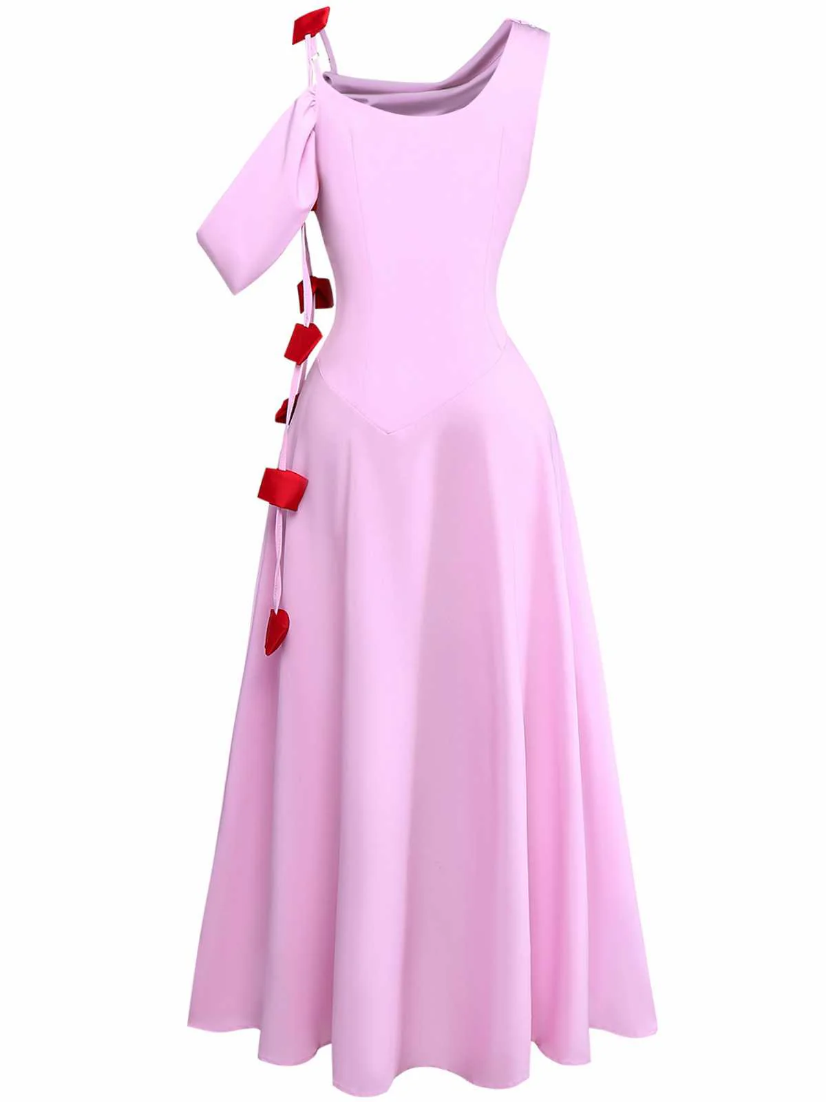 1980er Asymmetrisch Eine Schulter Drapiert Midi Kleid - Image 3