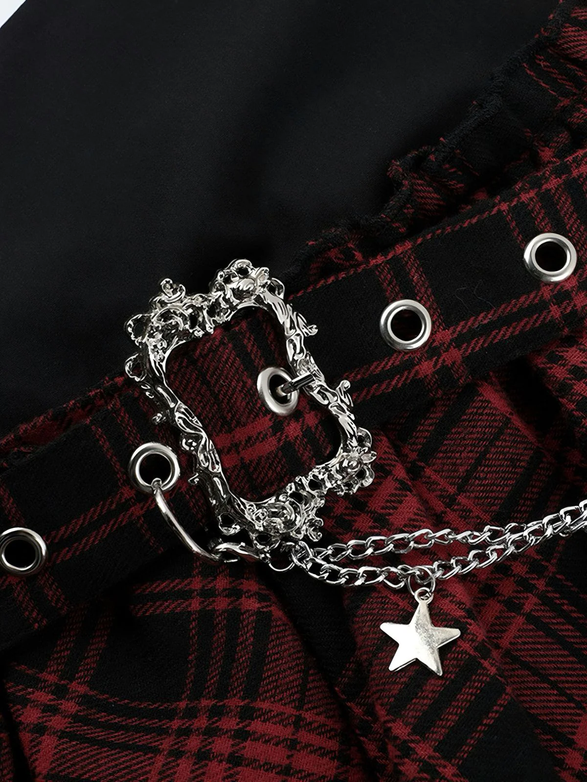 1980er Asymmetrisch Plaids Spitze Chain Gothic Rock - Image 3