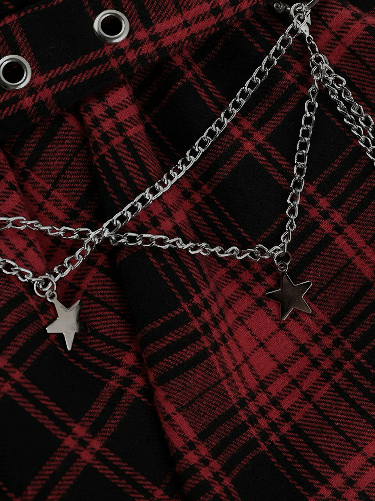 1980er Asymmetrisch Plaids Spitze Chain Gothic Rock - Image 4