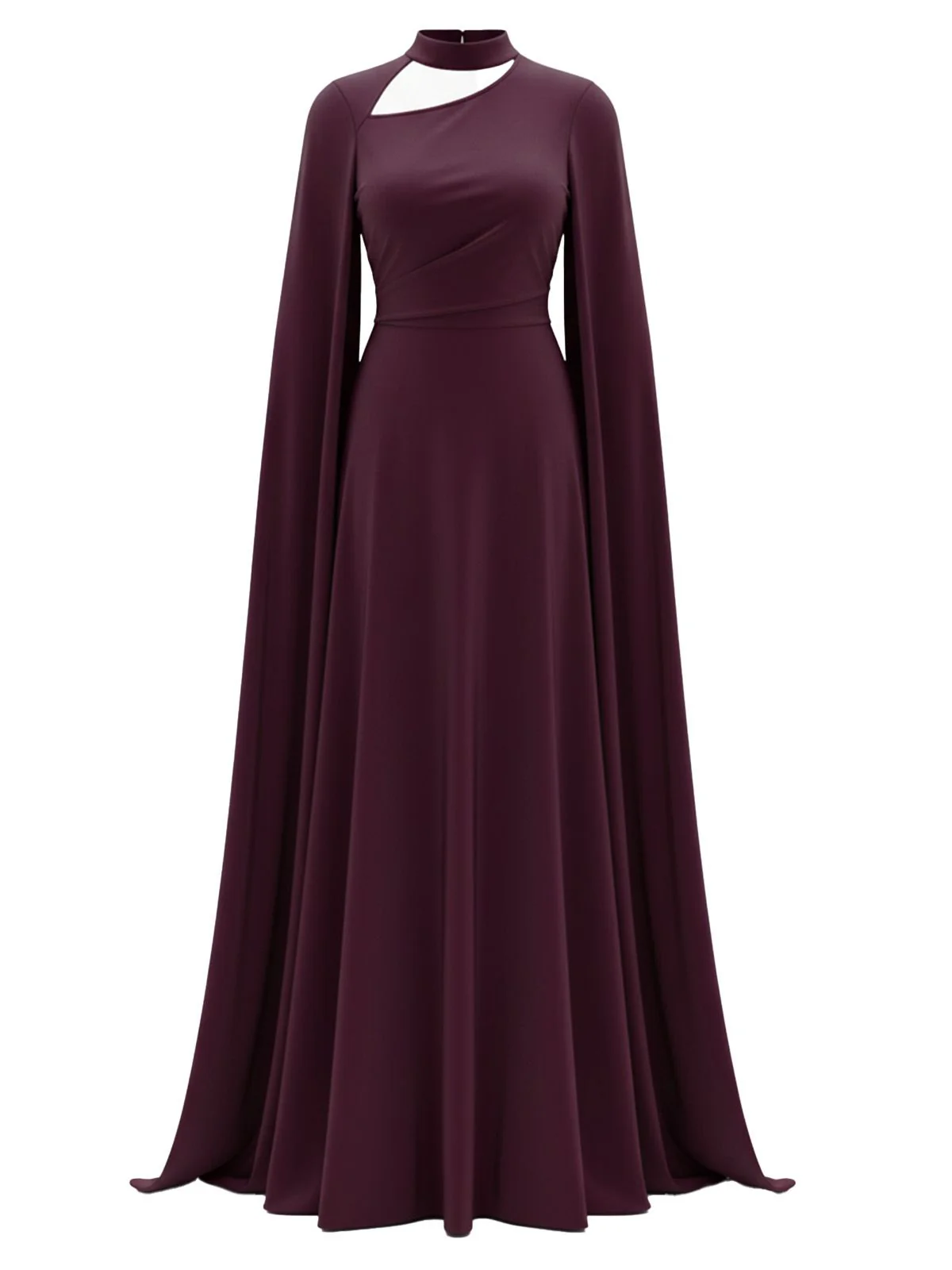 1980er Cape Ärmel Rücken Bindung Maxi Kleid - Image 5