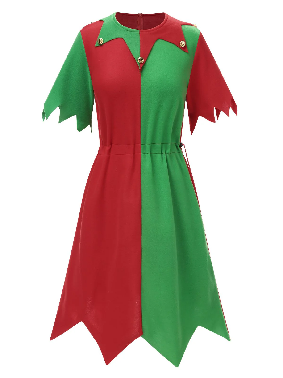1980er Gezacktem Weihnachtssaum Elfenkostüm Kleid Set - Image 3