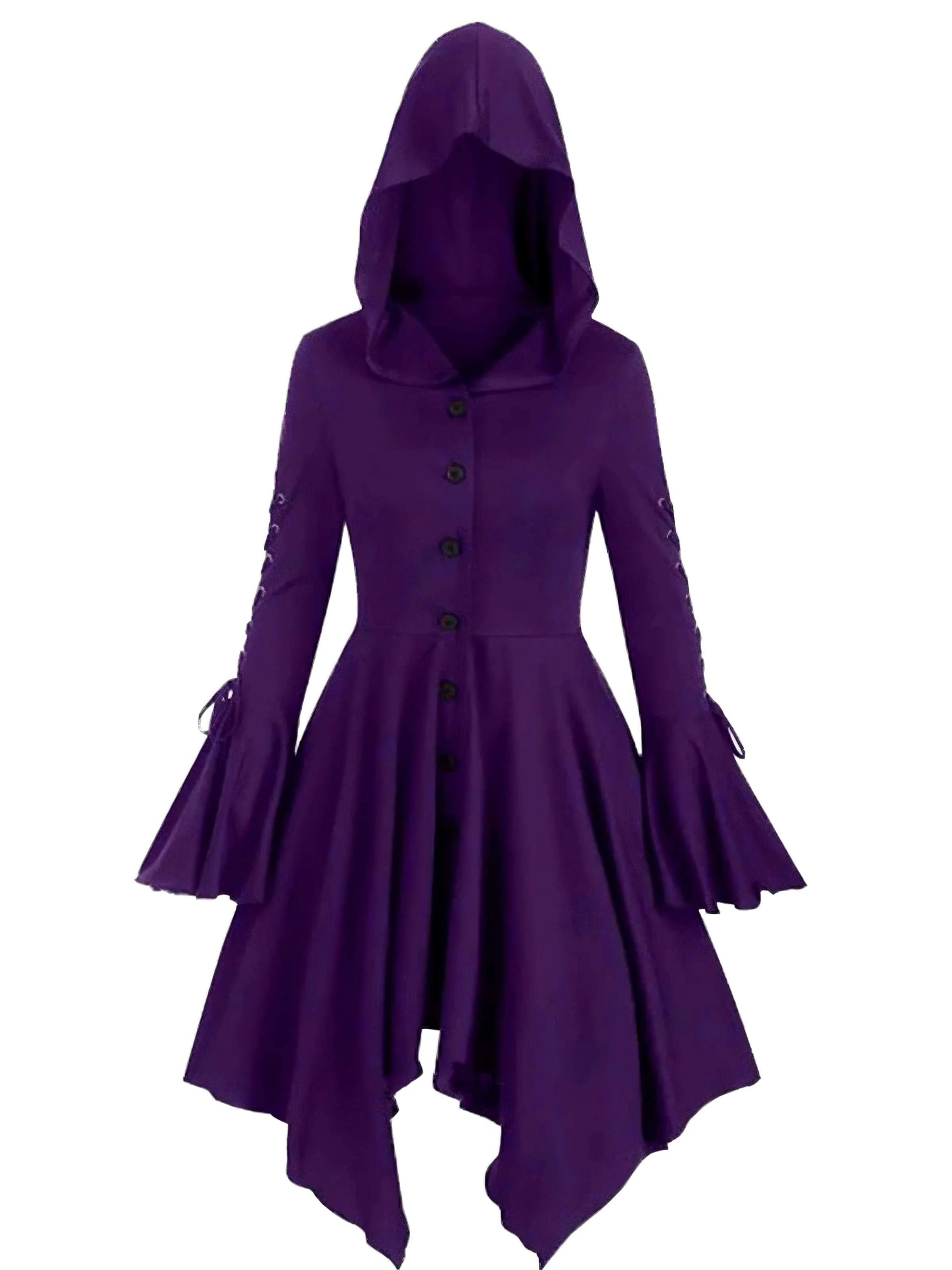 1980er Gothic Hooded Punk Lang Jacke - Image 3