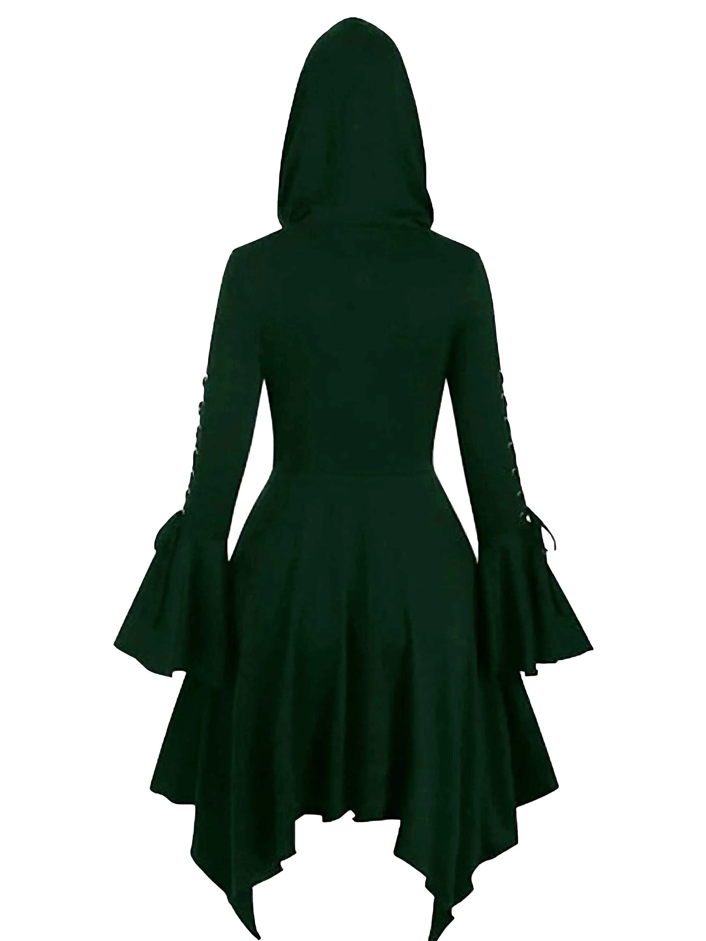 1980er Gothic Hooded Punk Lang Jacke - Image 7