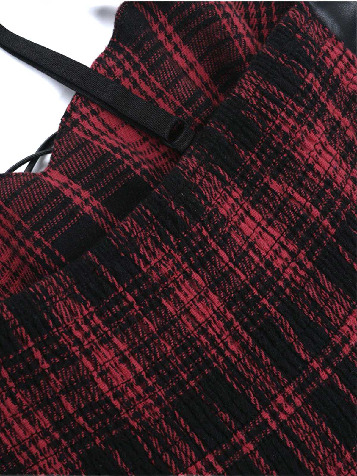 1980er Gothic Punk Leder Plaids Korsett Kleid - Image 5