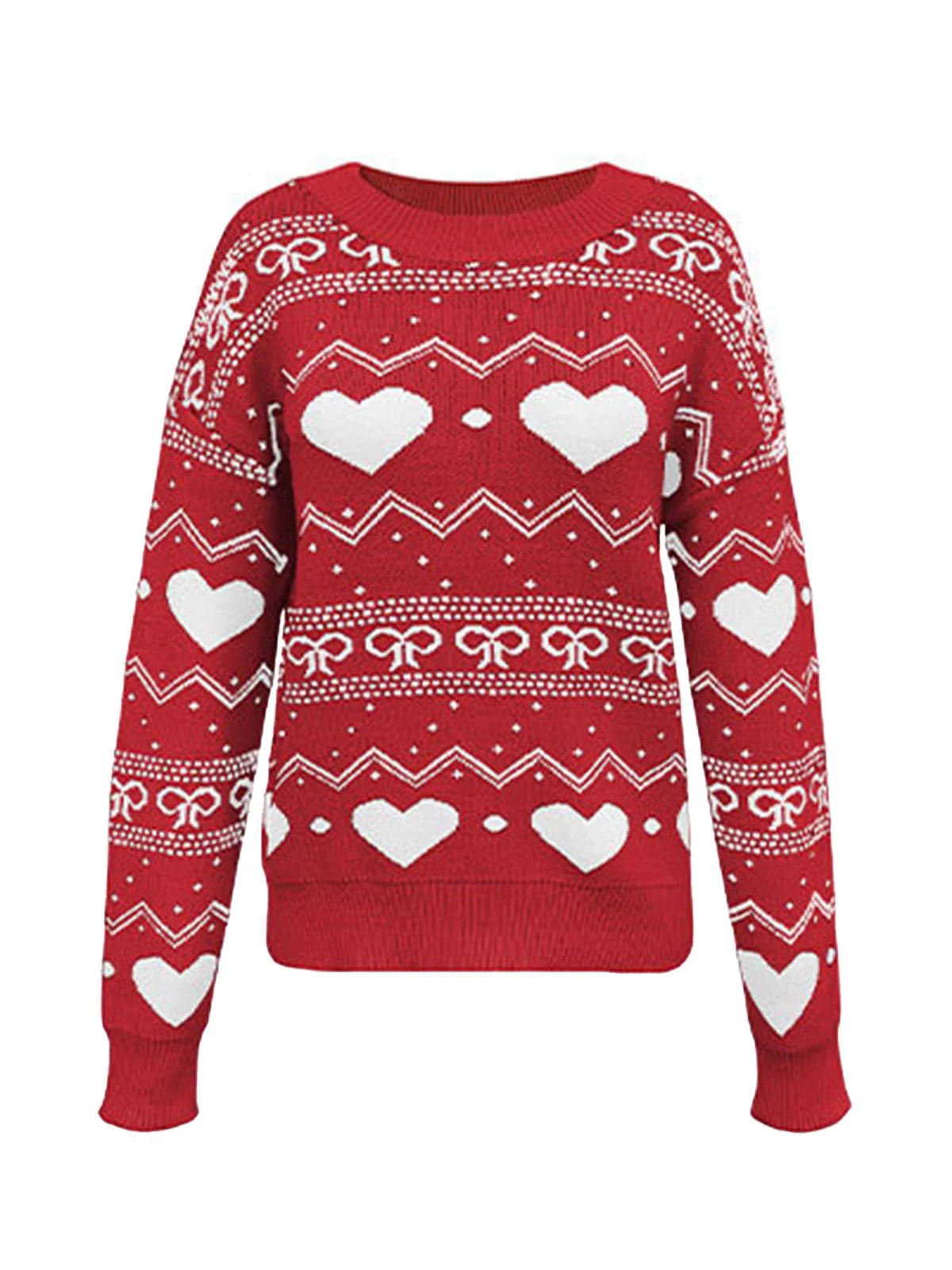 1980er Herz Muster Valentinstag Pullover - Image 10