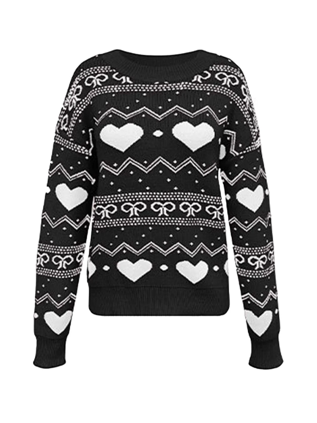 1980er Herz Muster Valentinstag Pullover - Image 14
