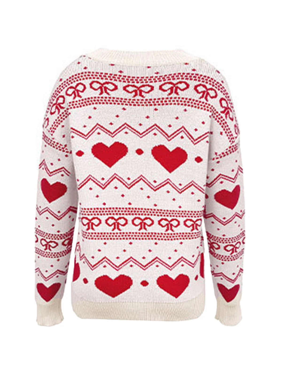 1980er Herz Muster Valentinstag Pullover - Image 9