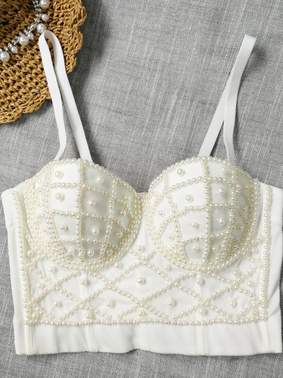 1980er Perle Solide FischgrÀte Camisole Korsett - Image 7