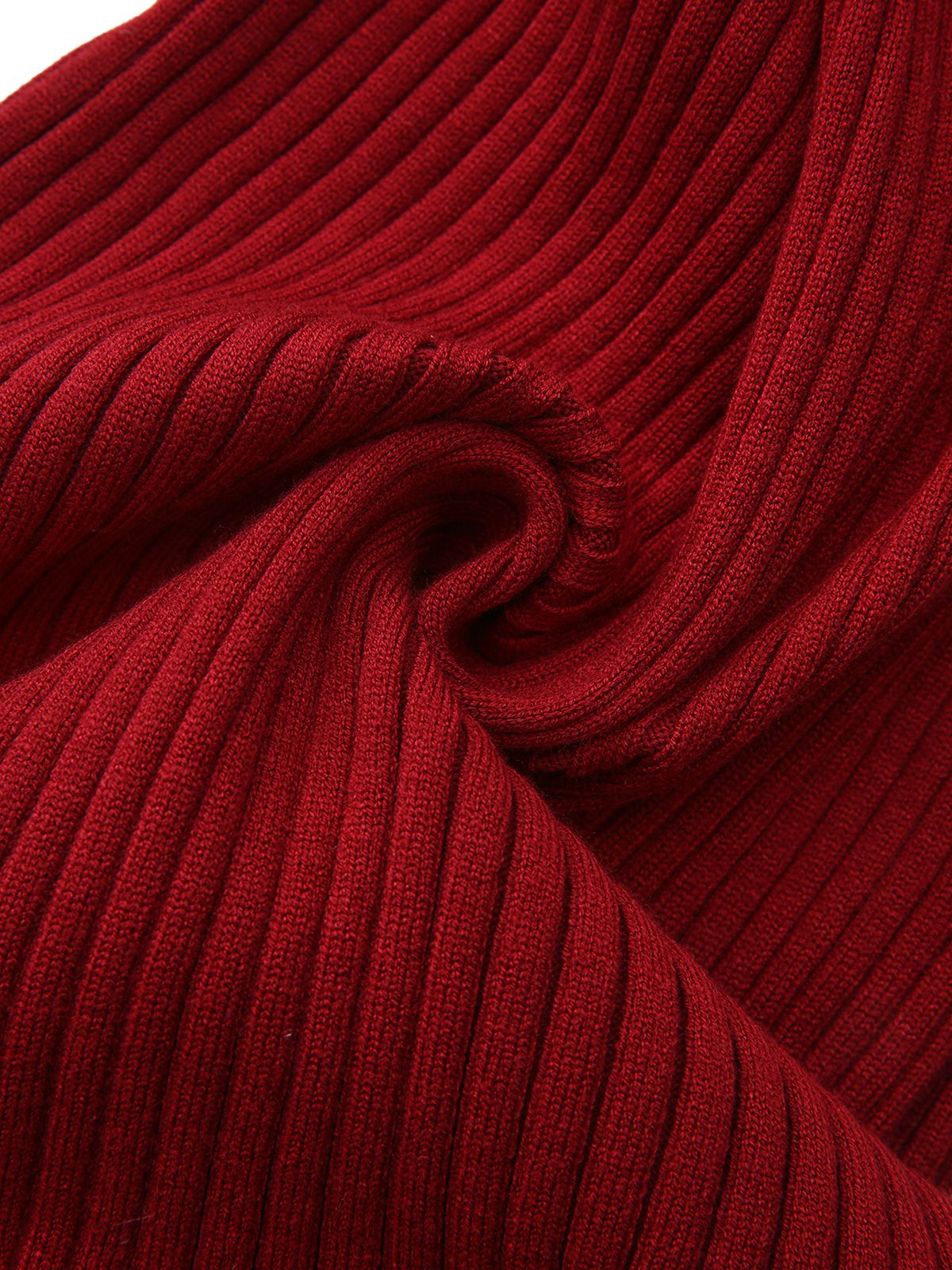 1980er Rippstrick Rüschen Kragen Midi Kleid - Image 6