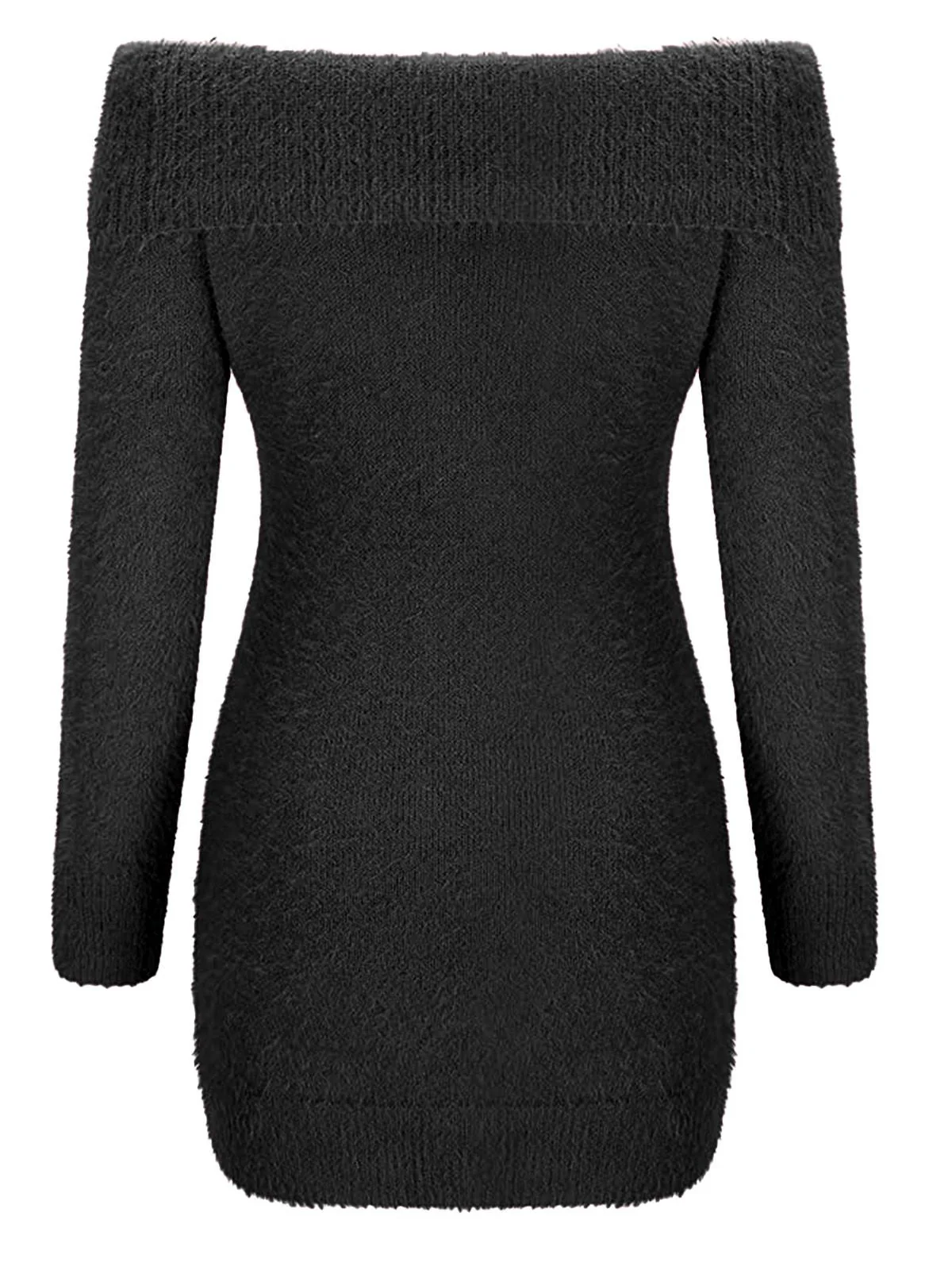 1980er Schulterfrei Mohair Lang Ärmel Kleid - Image 3