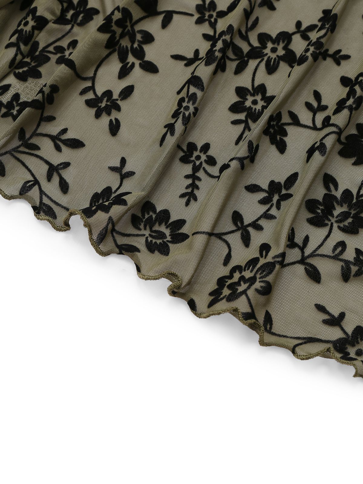 1980er Sheer Botanischer Druck Schnürung Cardigan - Image 7