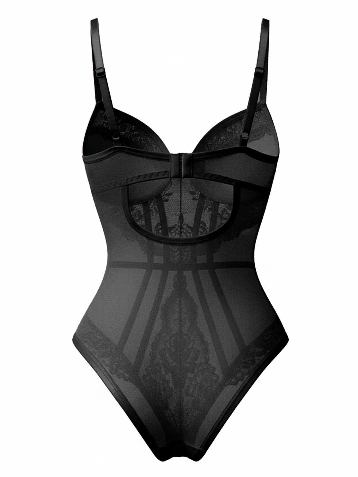 1980er Slip Blumen Spitze Bodysuit Dessous - Image 4