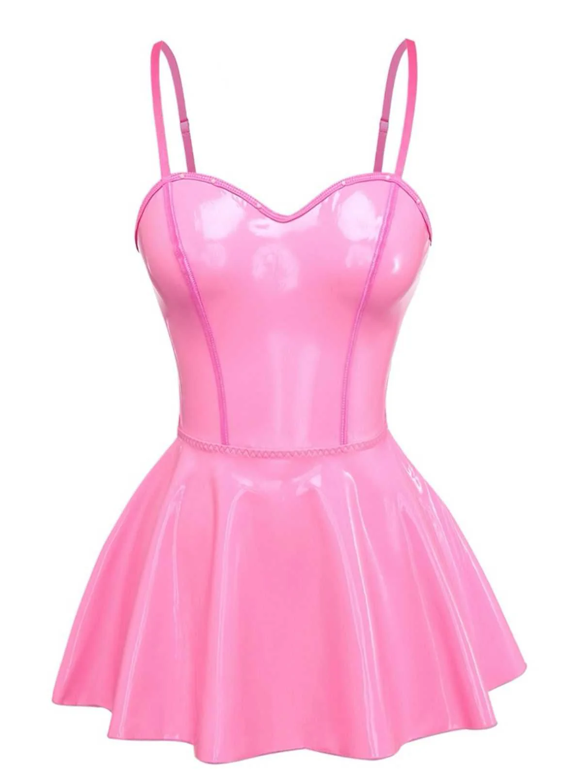 1980er Solide Latex Hasenkostüm Kleid Mit Ohren Stirnband - Image 4
