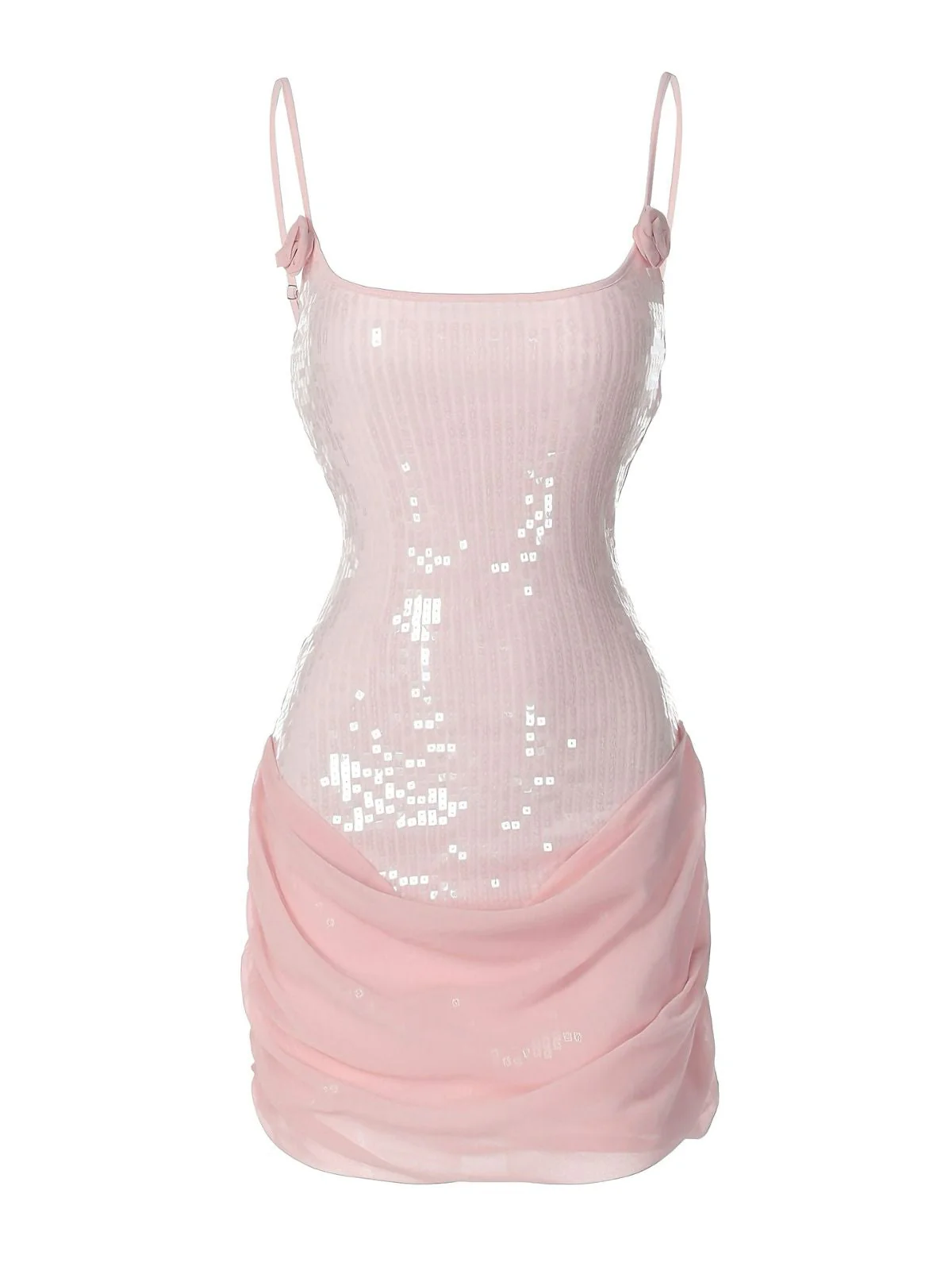 1980er Solide Pailletten Patchwork Mini Kleid - Image 10