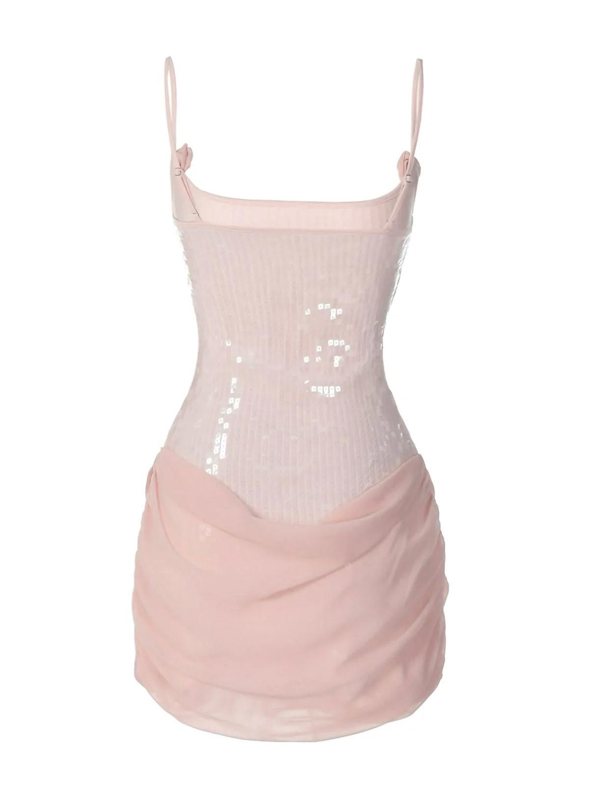1980er Solide Pailletten Patchwork Mini Kleid - Image 11