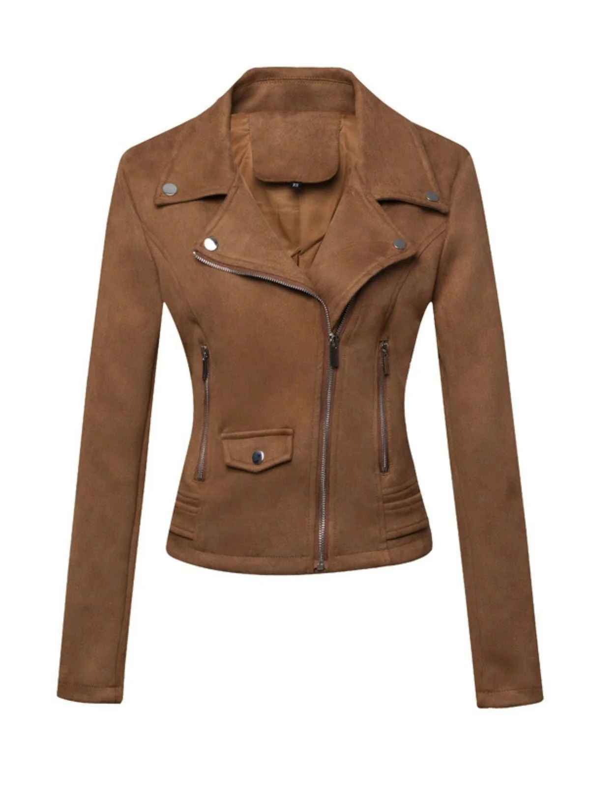 1980er Solide Revers Ssuede Leder Jacke - Image 10