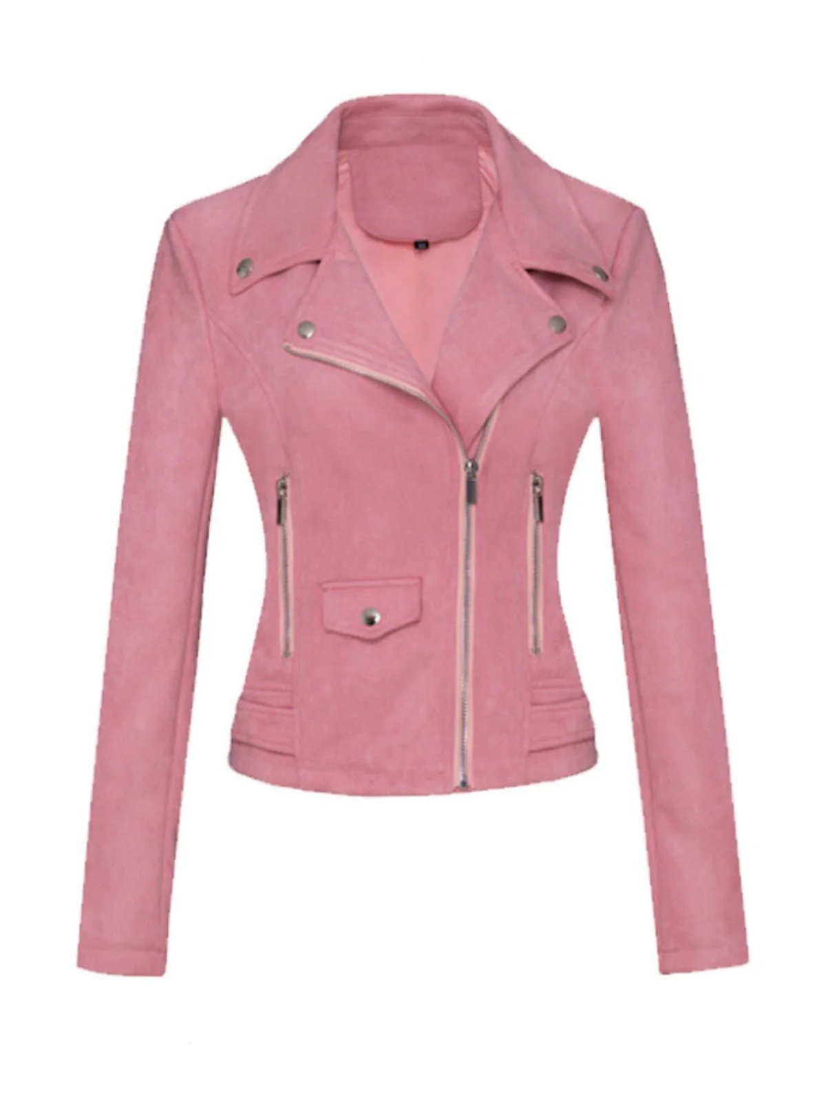 1980er Solide Revers Ssuede Leder Jacke - Image 3