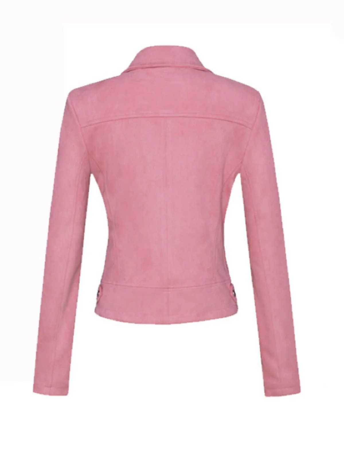 1980er Solide Revers Ssuede Leder Jacke - Image 4